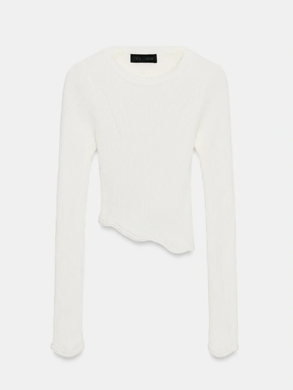 NWT Zara asymmetric rib knit top